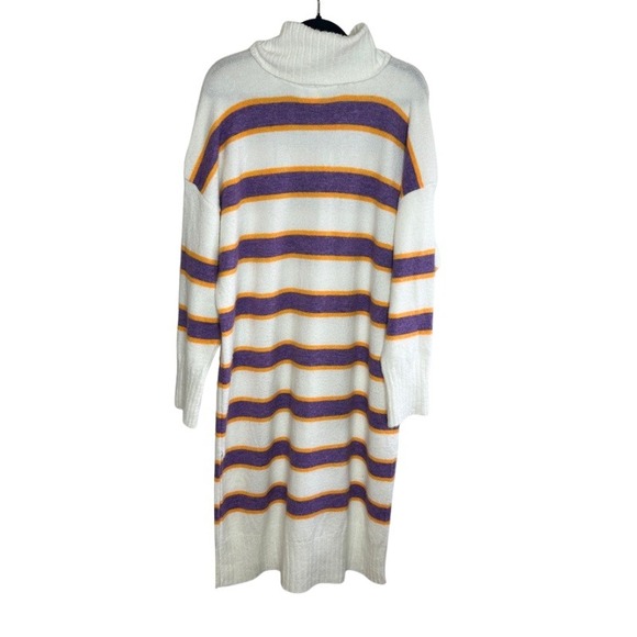 Anthropologie Daily Practice Karigan Midi Sweater Dress XL Striped Turtleneck - Picture 3 of 9